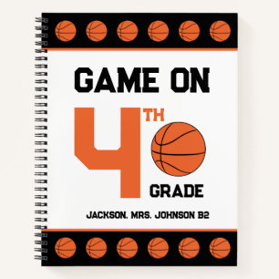Game On Back-to-School Basketball, Add Grade Name Notebook