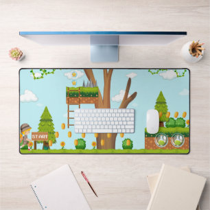 Game On Background Sidescroller Desk Mat