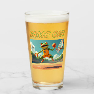 Game On! Basketball Frog glass tumbler