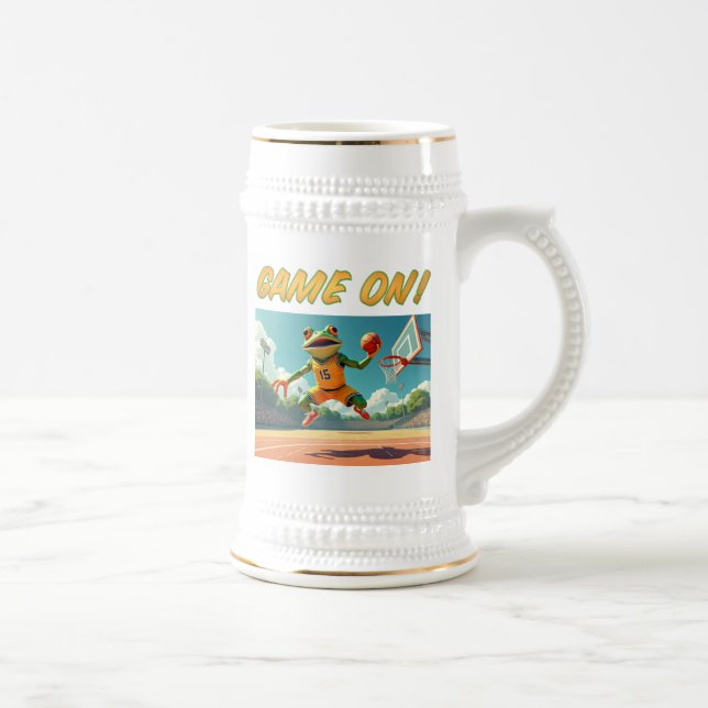 Game On Basketball Frog left hand stein (Right)