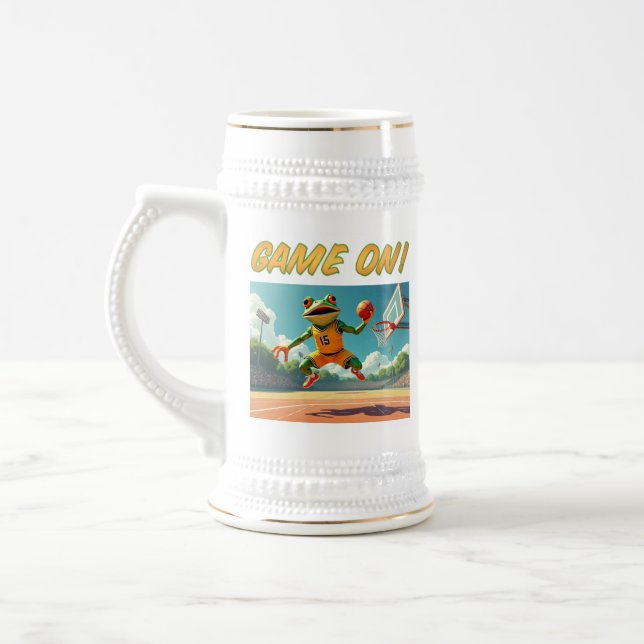 Game On Basketball Frog right hand stein (Left)