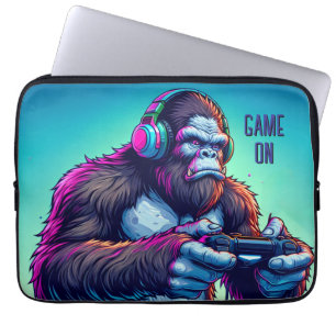 Game On Bigfoot Playing Video Games Laptop Sleeve