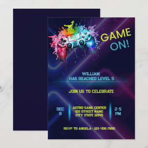 Game On Birthday Invitation