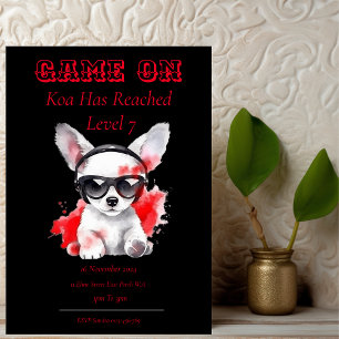 Game On Birthday Invitation Next Level, Gamming  Postcard