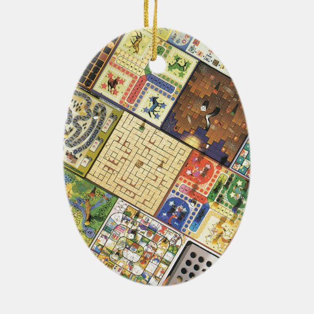 Game on!  Board games Ceramic Ornament (Back)