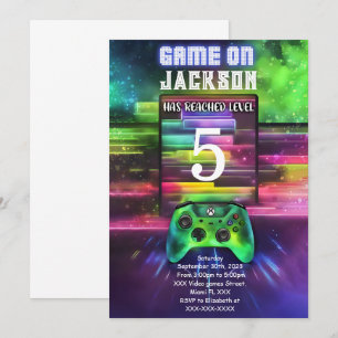 Game On, Boy Video Game Birthday Invitation