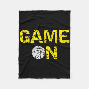 Game On Bysketbyll; Blue Black Yellow Gold Team Co Fleece Blanket
