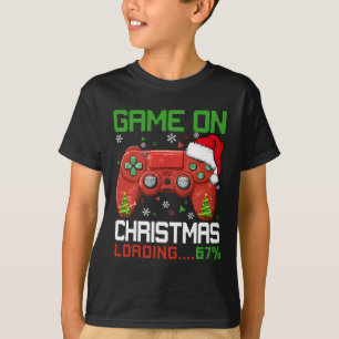 Game On Christmas Loading 67% Funny 6 7 Meme Xmas  T-Shirt