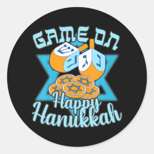 Game on Dreidel Chanukah Hanukkah Classic Round Sticker