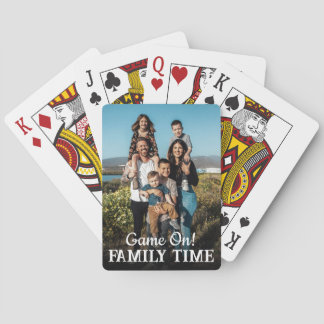 Game on Family Photo Personalized Playing Cards