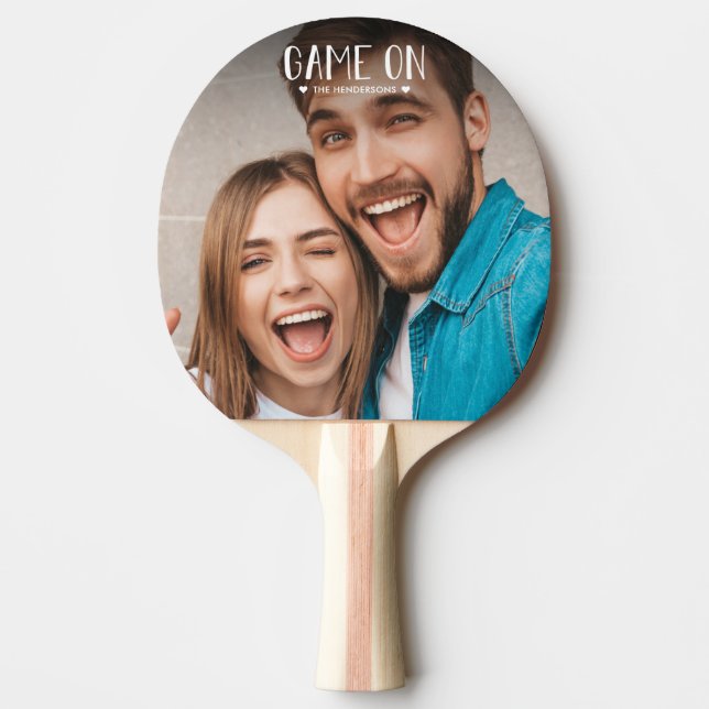 Game On Family Photo Ping Pong Paddle (Front)