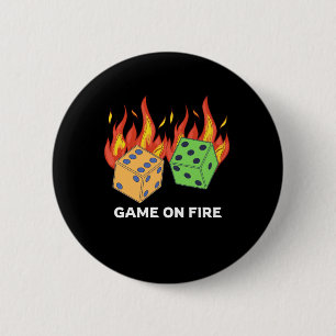 Game on Fire 2 Inch Round Button