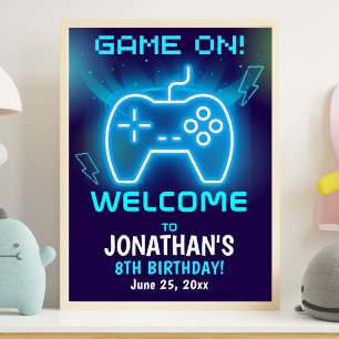 Game on, Fun Birthday Boy Poster