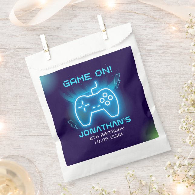 Game on, Funny Birthday Boy  Favour Bag (Clipped)