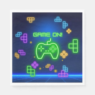 Game on Gamer Paper Plates Napkin