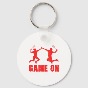 Game On Graphic Badminton Player Shuttle Sports Sm Keychain