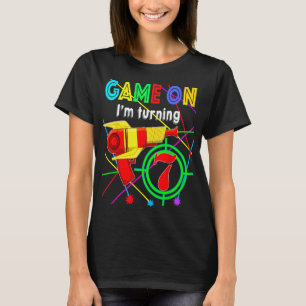 Game On I'm Turning 7 years Boy Laser Tag Birthday T-Shirt