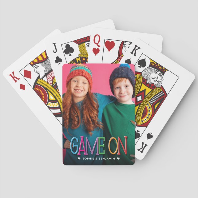 Game On Kids Photo Playing Cards (Back)