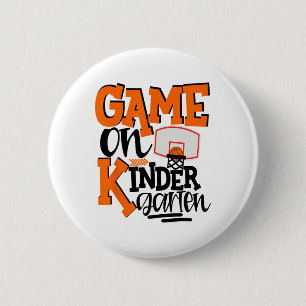 Game On Kindergarten Fun Sketll School  2 Inch Round Button