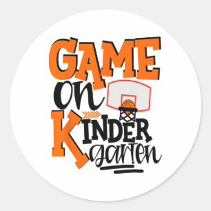 Game On Kindergarten Fun Sketll School Classic Round Sticker