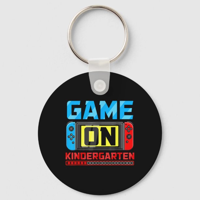 Game On Kindergarten Gamer Back To School First Da Keychain (Front)