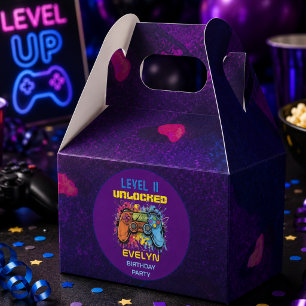 Game On Level Up Video Game Birthday Favor Box