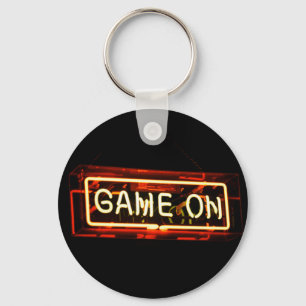 Game On Neon Sign Sports Gaming Gamer Keychain