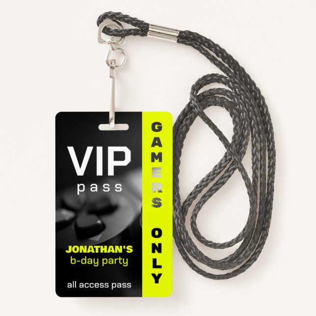 Game On Personalized Gamer Birthday  Level up Badge (Front with Lanyard)