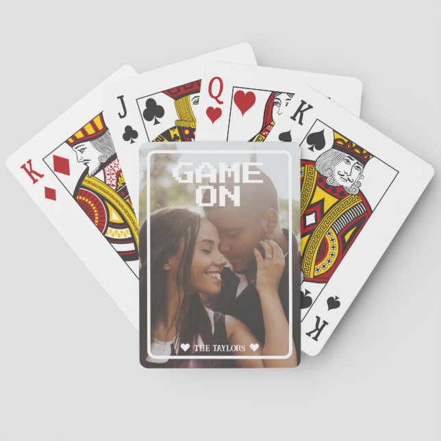 Game On Photo Personalized Playing Cards (Back)