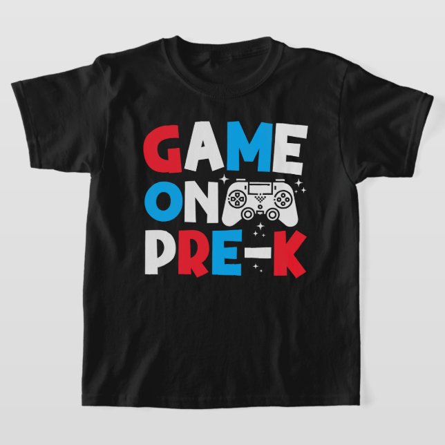 Game On Pre-k Grade Funny Birthday Boy Cool Gaming T-Shirt (Laydown)