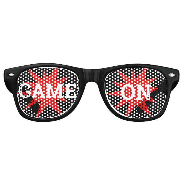 GAME ON retro Shades / Fun Party Sunglasses (Front)