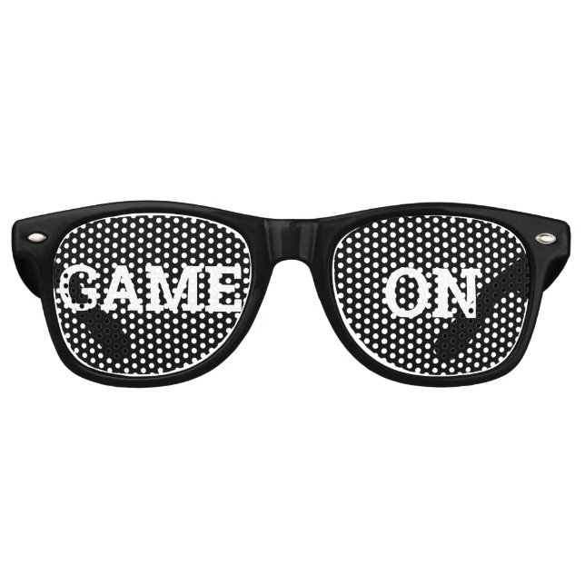 GAME ON retro Shades / Fun Party Sunglasses (Front)