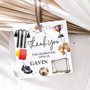 Game On Soccer Birthday Favour Tags