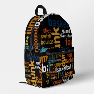 Game On the Go: Basketball Accessory Colourful Tex Printed Backpack