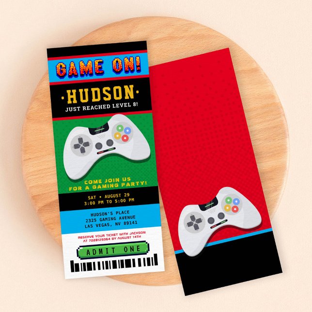 Game On Ticket Birthday Party Invitation (Creator Uploaded)
