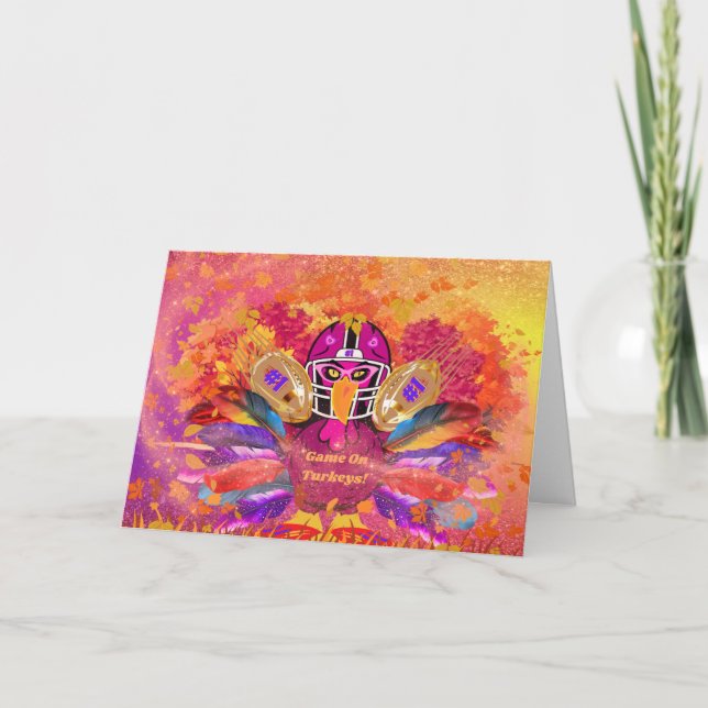 Game On Turkeys Greeting Card (Front)