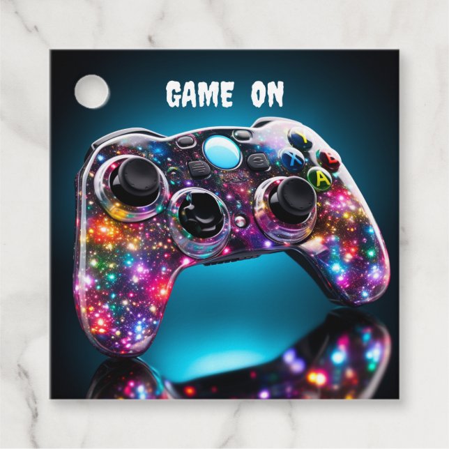 Game On Vibrant Remote  Favour Tags (Front)