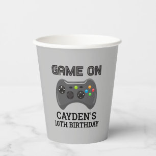 Game On Video Game controller birthday Paper Cups