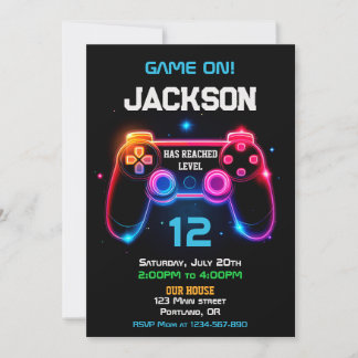 Game on video game controller invitation level up