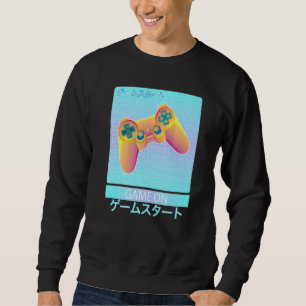 Game On Video Game Controller Retro Vaporwave Japa Sweatshirt