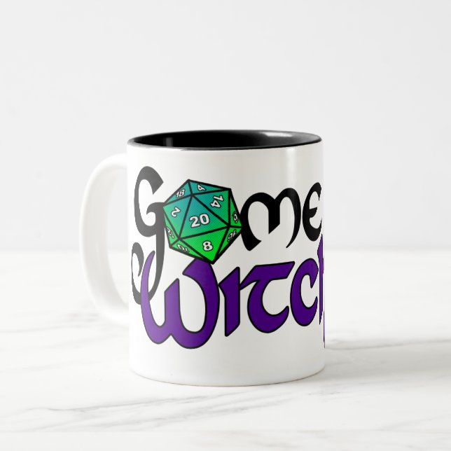 Game On WITCHES - Black text - 11oz mug (Front Left)