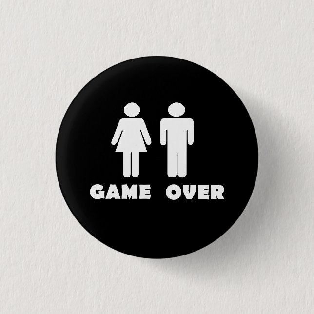 Game over 1 inch round button (Front)