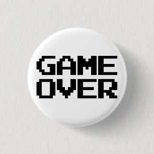 Game Over 1 Inch Round Button