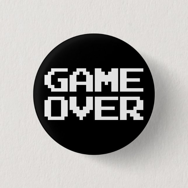 Game Over 1 Inch Round Button (Front)
