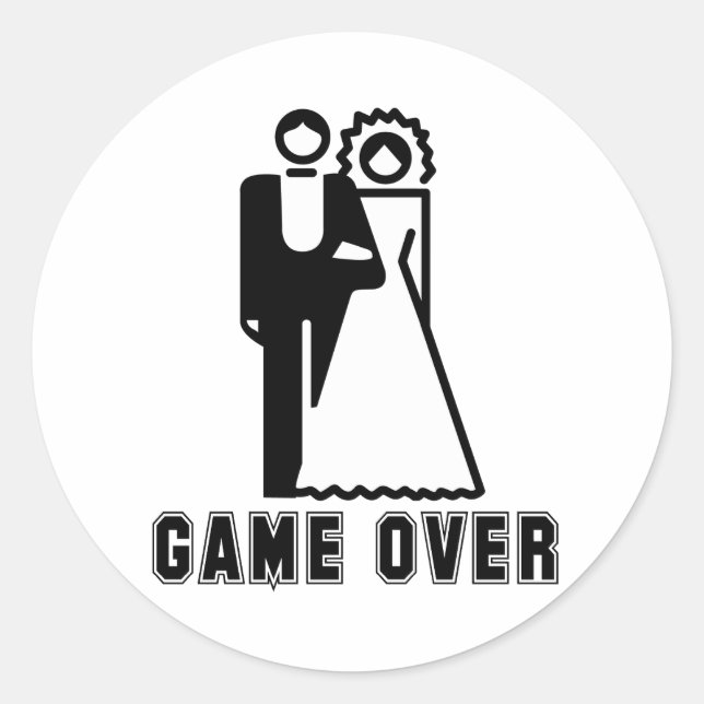 GAME OVER 2 CLASSIC ROUND STICKER (Front)
