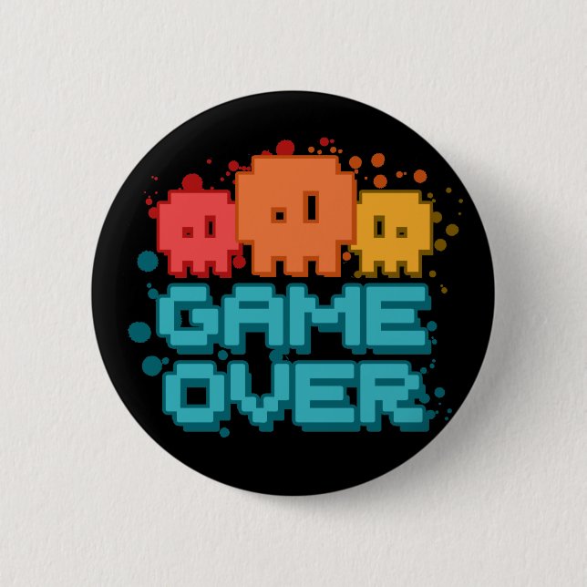 Game Over 2 Inch Round Button (Front)