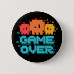 Game Over 2 Inch Round Button