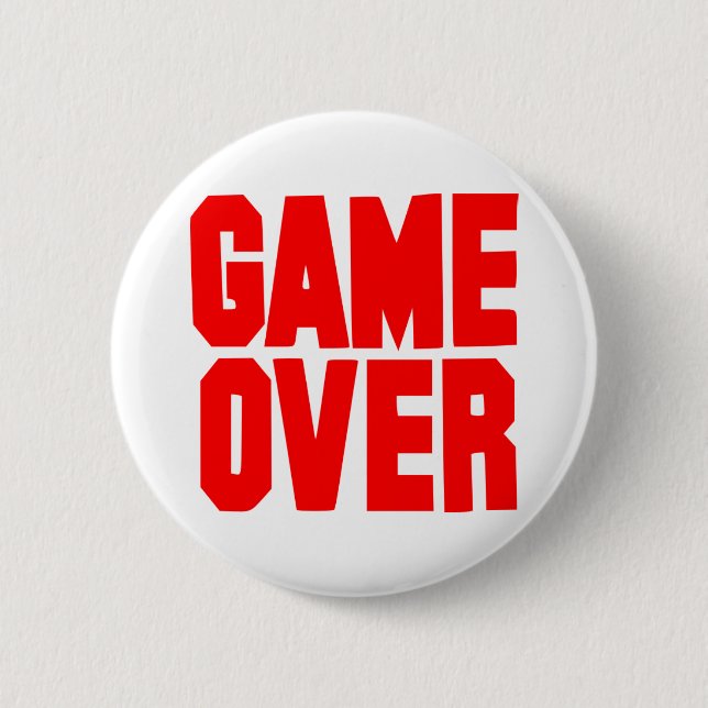 Game over 2 inch round button (Front)