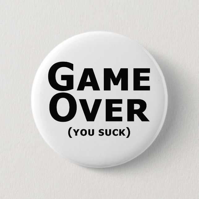 Game Over 2 Inch Round Button (Front)