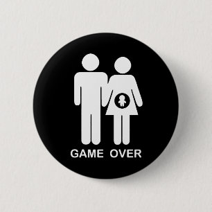 Game Over 2 Inch Round Button